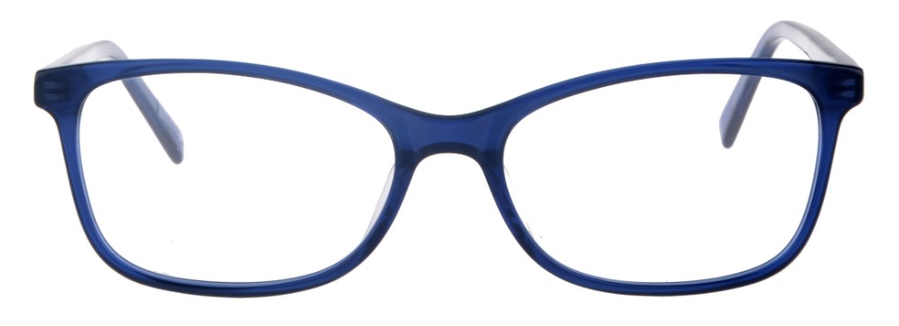 Kara Blue Rectangular Thin Plastic Size 48 Women's Petite Glasses For Small or Narrow Faces